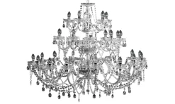 Design Kronleuchter CRYSTAL XXL 120cm klar Acryl 30-armig Kristall-Lampe