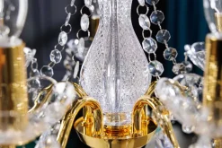 Design Kronleuchter DIAMONDS S 40cm gold Acryl 5-armig Barock Design