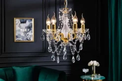 Design Kronleuchter DIAMONDS S 40cm gold Acryl 5-armig Barock Design