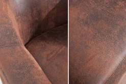 Design Lounge Sessel HEMINGWAY whisky braun mit Armlehnen Cocktailsessel Massivholzbeine