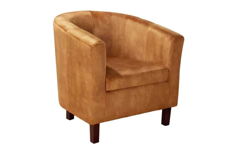 Design Lounge Sessel HEMINGWAY senfgelb Samt Armlehnen Cocktailsessel