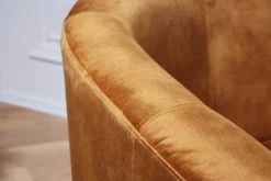 Design Lounge Sessel HEMINGWAY senfgelb Samt Armlehnen Cocktailsessel