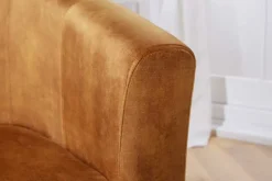 Design Lounge Sessel HEMINGWAY senfgelb Samt Armlehnen Cocktailsessel