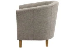 Design Lounge Sessel HEMINGWAY taupe Strukturstoff mit Armlehnen Cocktailsessel