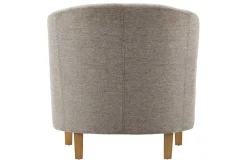 Design Lounge Sessel HEMINGWAY taupe Strukturstoff mit Armlehnen Cocktailsessel