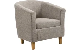 Design Lounge Sessel HEMINGWAY taupe Strukturstoff mit Armlehnen Cocktailsessel