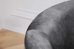 Design Lounge Sessel HEMINGWAY dunkelgrau Samt Armlehnen Cocktailsessel