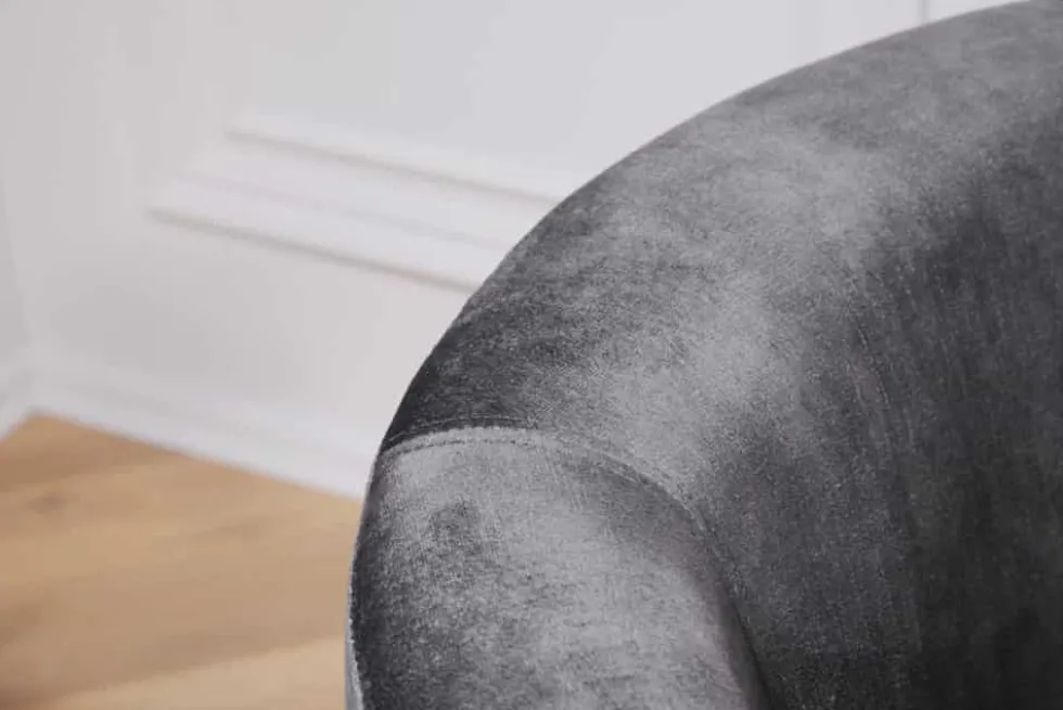 Design Lounge Sessel HEMINGWAY dunkelgrau Samt Armlehnen Cocktailsessel