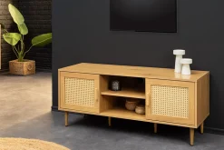 Design Lowboard VIENNA 120cm natur Wiener Geflecht Rattan TV-Board
