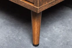 Design Nachttisch VIENNA 60cm braun Wiener Geflecht Beistelltisch mit Stauraum