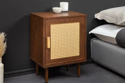 Design Nachttisch VIENNA 60cm braun Wiener Geflecht Beistelltisch mit Stauraum