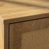Design Nachttisch VIENNA 60cm natur Rattan Geflecht Beistelltisch mit Stauraum