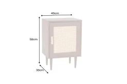 Design Nachttisch VIENNA 60cm natur Rattan Geflecht Beistelltisch mit Stauraum
