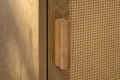 Design Nachttisch VIENNA 60cm natur Rattan Geflecht Beistelltisch mit Stauraum