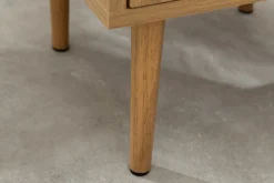 Design Nachttisch VIENNA 60cm natur Rattan Geflecht Beistelltisch mit Stauraum