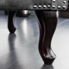 Design Ohrensessel CHESTERFIELD 105cm grau Samt silber Nieten