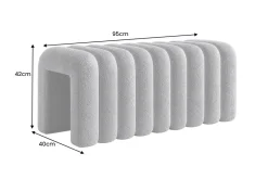 Design Polsterbank VOGUE 95cm grau Bouclé Bettbank