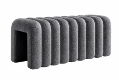 Design Polsterbank VOGUE 95cm grau Bouclé Bettbank