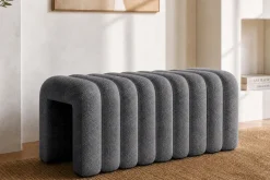 Design Polsterbank VOGUE 95cm grau Bouclé Bettbank