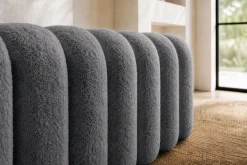 Design Polsterbank VOGUE 95cm grau Bouclé Bettbank