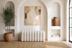 Design Polsterbank VOGUE 95cm beige Bouclé Bettbank
