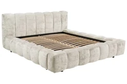 Design Polsterbett DIAMOND 180x200cm weiß Chenille Cremona inkl. Matratze Topper Lattenrost