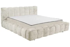 Design Polsterbett DIAMOND 180x200cm weiß Chenille Cremona inkl. Matratze Topper Lattenrost