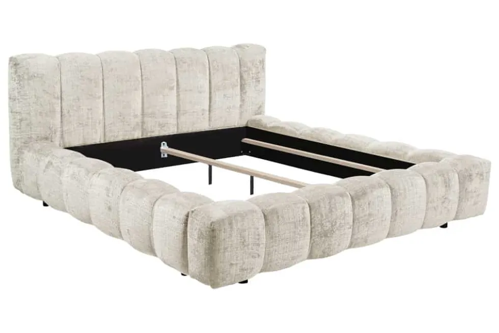 Design Polsterbett DIAMOND 180x200cm weiß Chenille Cremona inkl. Matratze Topper Lattenrost