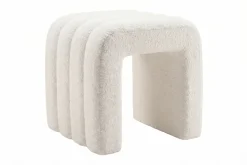 Design Polsterhocker VOGUE 40cm beige Bouclé Sitzhocker