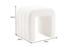 Design Polsterhocker VOGUE 40cm beige Bouclé Sitzhocker