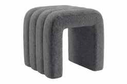 Design Polsterhocker VOGUE 40cm grau Bouclé Sitzhocker