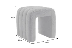 Design Polsterhocker VOGUE 40cm grau Bouclé Sitzhocker