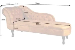 Design Récamière CHESTERFIELD 170cm senfgelb Samt Knopfheftung Nietenbesatz