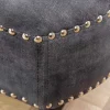 Design Récamière CHESTERFIELD 170cm grau strukturiertes Samt Knopfheftung Nietenbesatz