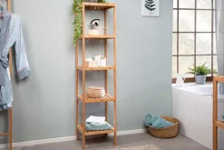 Design Regal LAGOON SPA 145cm Bambusholz vier Fächer Badregal