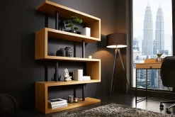 Design Regal SNAKE 165cm Eichenoptik Bücherregal mit fünf Böden