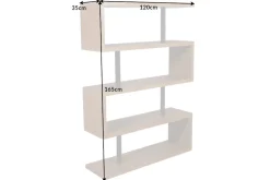 Design Regal SNAKE 165cm Eichenoptik Bücherregal mit fünf Böden