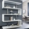 Design Regal SNAKE 165cm weiß Bücherregal Hochglanz mit fünf Böden