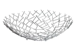 Design Schale STRUCTURE 45cm silber pulverbeschichtetes Metall