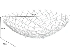 Design Schale STRUCTURE 45cm silber pulverbeschichtetes Metall