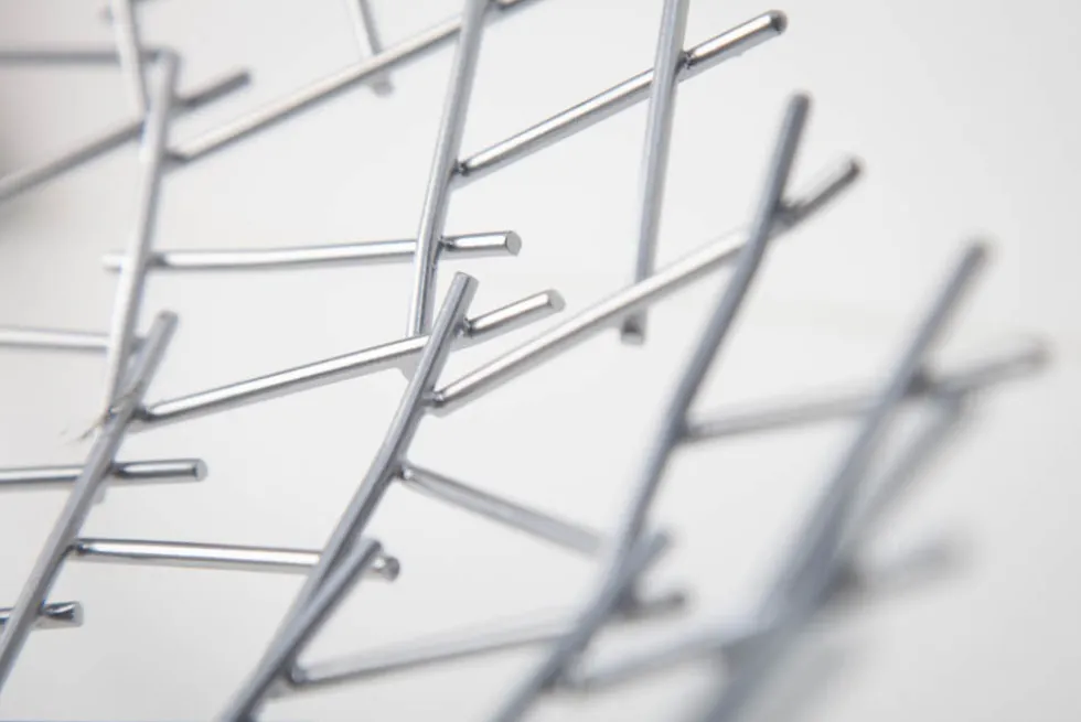 Design Schale STRUCTURE 45cm silber pulverbeschichtetes Metall