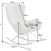 Design Schaukelstuhl SCANDINAVIA SWING weiß Bouclé Sessel schwarz Metall
