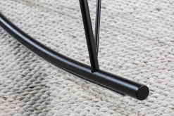 Design Schaukelstuhl SCANDINAVIA SWING weiß Bouclé Sessel schwarz Metall