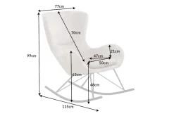 Design Schaukelstuhl SCANDINAVIA SWING champagner greige Samt Schaukelsessel