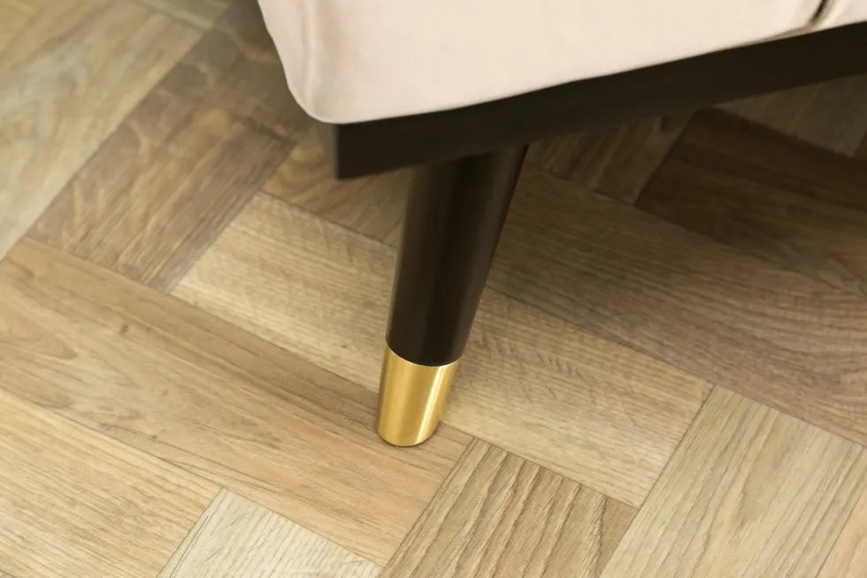 Design Schlafsofa PETIT BEAUTÉ 180cm champagner beige Samt 3-Sitzer