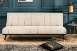 Design Schlafsofa PETIT BEAUTÉ 180cm champagner beige Samt 3-Sitzer