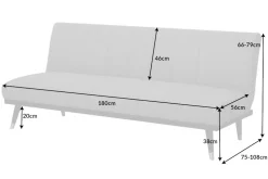 Design Schlafsofa PETIT BEAUTÉ 180cm champagner beige Samt 3-Sitzer