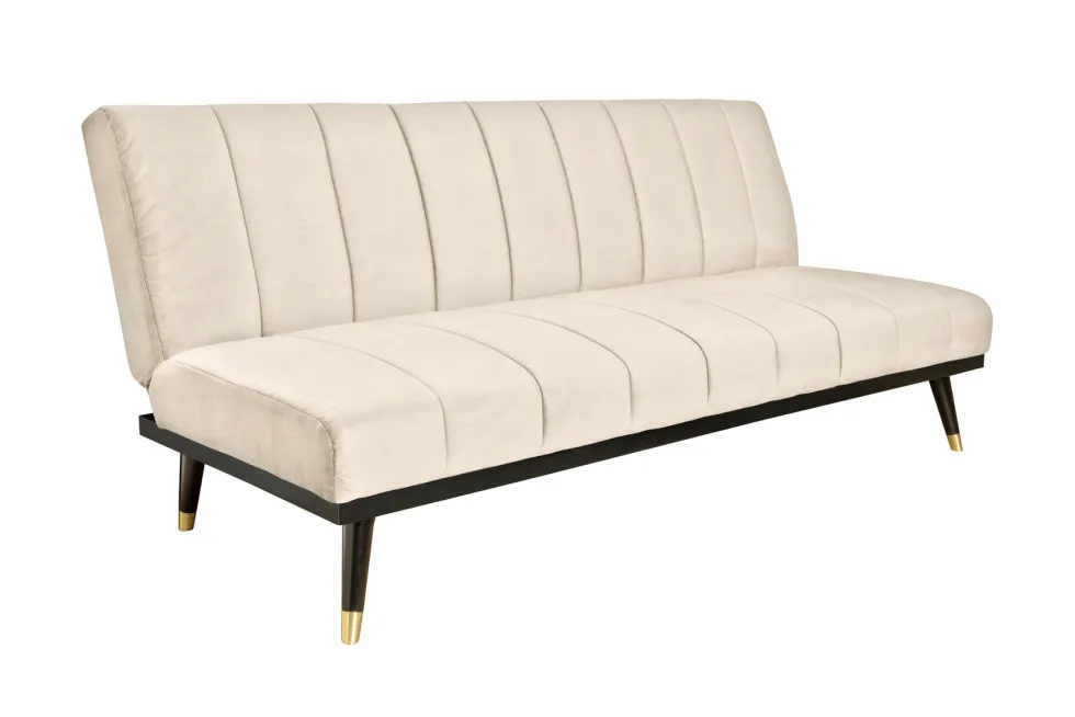 Design Schlafsofa PETIT BEAUTÉ 180cm champagner beige Samt 3-Sitzer