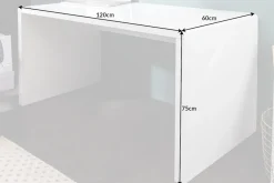 Design Schreibtisch FAST TRADE 120cm weiß Hochglanz Bürotisch