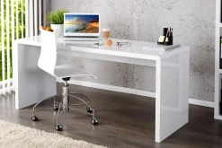 Design Schreibtisch FAST TRADE 140cm weiß Hochglanz Bürotisch